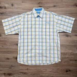white plaid southpole short sleeve button up shirt